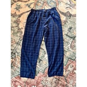 Polo Ralph Lauren Pajama Pants‎ Men M Cotton Blue Plaid Sleepwear Bottoms Pony
